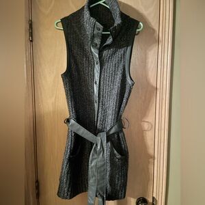 White House, black market, charcoal colored sweater vest